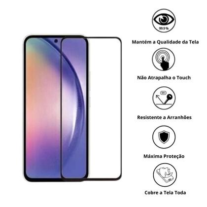 Imagem de  Capinha Armadura + Película Frontal Vidro 3D Full Cover Para Celular Samsung A54 5g