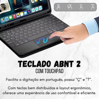 Imagem de Capinha Com Teclado Touchpad Para Galaxy S10+ 12.4 X820 X825