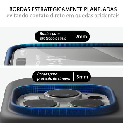 Imagem de Capinha Compatível com iPhone 16 Pro Silicone com interior aveludado Novidade