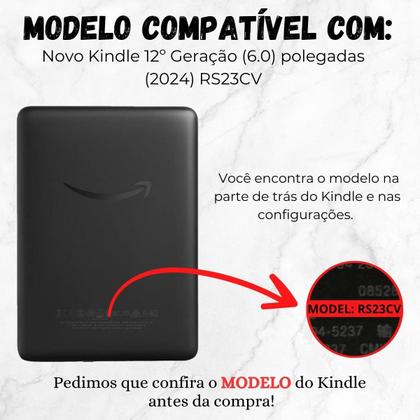 Imagem de Capinha Couro Com Alça Para Kindle 12 Rs23Cv 6.0 Polegadas