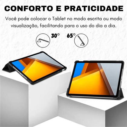 Imagem de Capinha Couro Para Xiaomi Poco Pad 12.1 + Película + Caneta