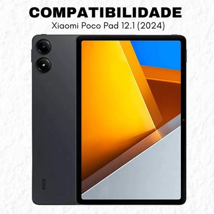 Imagem de Capinha Couro Para Xiaomi Poco Pad 12.1 + Película + Caneta