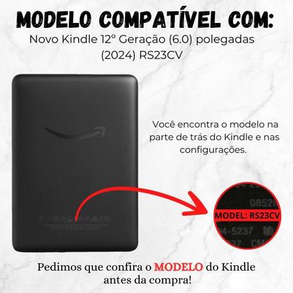 Imagem de Capinha Couro Premium Para Kindle 12 Rs23Cv 6.0 + Película