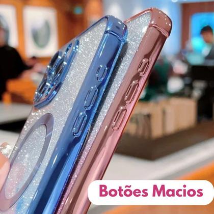 Imagem de Capinha de Iphone 14 Pro Max Glitter 2 em 1 Transparente Mag Safe NF