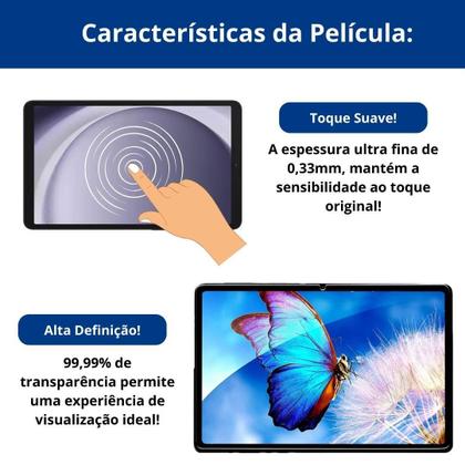 Imagem de Capinha De Proteção Couro Para Samsung Tab A9+ 11 + Vidro