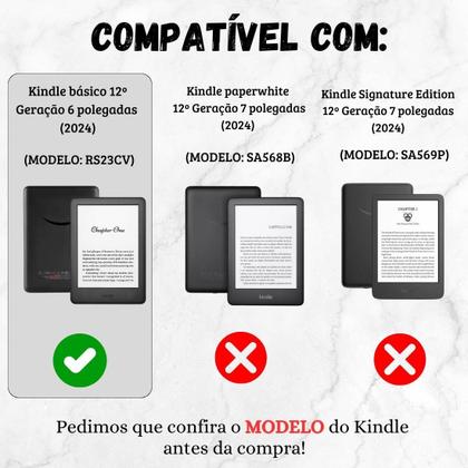 Imagem de Capinha Estampada Com Alça Para Kindle 12 Rs23Cv + Película