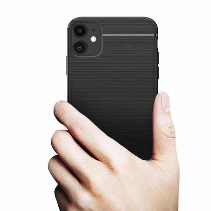 Imagem de Capinha Iphone 11 - Capa Compatível Iphone 11 TPU Preto Escovado