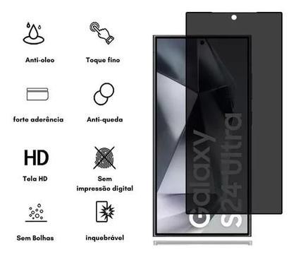 Imagem de Capinha Para Samsung Galaxy S24 Ultra + Película Fosca Privacidade + Pelicula de Câmera
