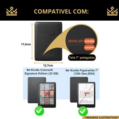 Imagem de Capinha protetora estampada para Kindle Colorsoft 7” 2024