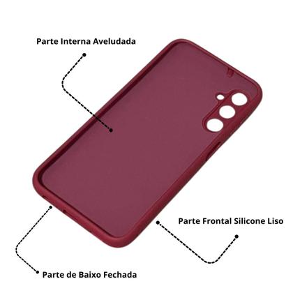 Imagem de Capinha Silicone Aveludada + Película Frontal Vidro 3D Tela Toda Para Celular Samsung A24