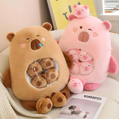 Imagem de Capivara Bonito: Kit com 6 Pelúcias de Animais para Crianças - Presentes e Travesseiros