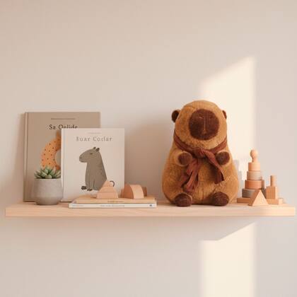 Imagem de Capivara De Pelúcia Cachecol Divertida Brinquedo Macio Fofo Marrom Decoração