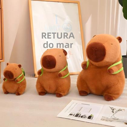 Imagem de Capivara de Pelúcia com Mochila - Brinquedo Infantil Fofo