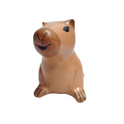 Imagem de Capivara Marrom de Ceramica Decoração Enfeite Mesa Pequena