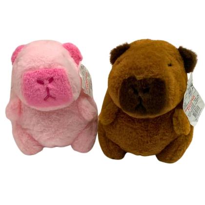 Imagem de Capivara Pelúcia Fofinho c/ ventosa cor Rosa ou Marrom 17cm