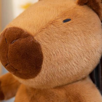 Imagem de Capivara Pelúcia Marrom 30 Cm Altura Fofinha Sentada