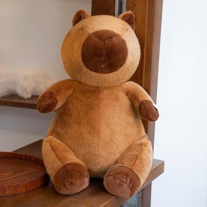 Imagem de Capivara Pelúcia Marrom 30 Cm Altura Fofinha Sentada