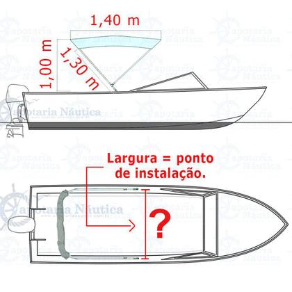 Imagem de Capota Toldo Nautico 2 Arcos Para Lanchas, Barcos de Aluminio e Botes