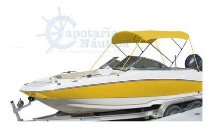 Imagem de Capota Toldo Nautico 3 Arcos 2,35m Comprimento P/ Lanchas, Barcos de Aluminio e Botes