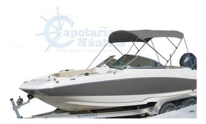 Imagem de Capota Toldo Nautico 3 Arcos 2,35m Comprimento P/ Lanchas, Barcos de Aluminio e Botes