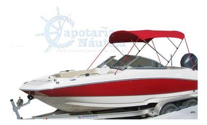 Imagem de Capota Toldo Nautico 3 Arcos 2,35m Comprimento P/ Lanchas, Barcos de Aluminio e Botes