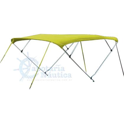 Imagem de Capota Toldo Nautico 4 Arcos 2,8 m Comprimento Estrutura Reforçada P/ Lanchas, Barcos de Aluminio e Botes