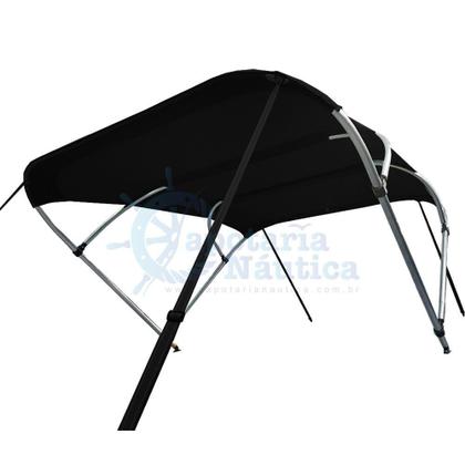 Imagem de Capota Toldo Nautico 4 Arcos 2,8 m Comprimento Estrutura Reforçada P/ Lanchas, Barcos de Aluminio e Botes