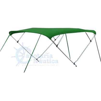 Imagem de Capota Toldo Nautico 4 Arcos 2,8 m Comprimento Estrutura Reforçada P/ Lanchas, Barcos de Aluminio e Botes