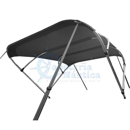 Imagem de Capota Toldo Nautico 4 Arcos 2,8 m Comprimento Estrutura Reforçada P/ Lanchas, Barcos de Aluminio e Botes