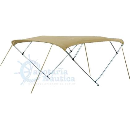 Imagem de Capota Toldo Nautico 4 Arcos 2,8 m Comprimento Estrutura Reforçada P/ Lanchas, Barcos de Aluminio e Botes