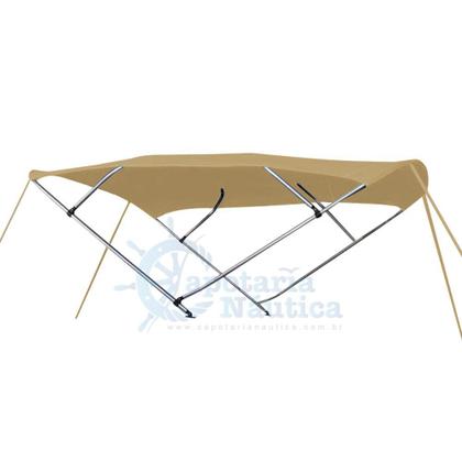Imagem de Capota Toldo Nautico 4 Arcos 2,8 m Comprimento Estrutura Reforçada P/ Lanchas, Barcos de Aluminio e Botes
