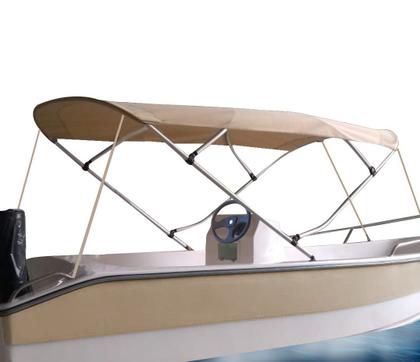 Imagem de Capota Toldo Nautico 4 Arcos 2,8 m Comprimento Estrutura Reforçada P/ Lanchas, Barcos de Aluminio e Botes