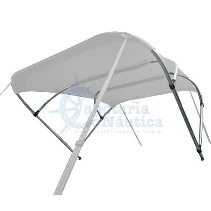 Imagem de Capota Toldo Nautico 4 Arcos 2,8 m Comprimento Estrutura Reforçada P/ Lanchas, Barcos de Aluminio e Botes
