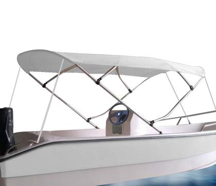 Imagem de Capota Toldo Nautico 4 Arcos 2,8 m Comprimento Estrutura Reforçada P/ Lanchas, Barcos de Aluminio e Botes
