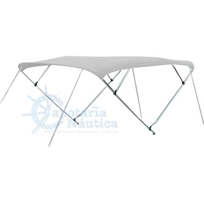 Imagem de Capota Toldo Nautico 4 Arcos 2,8 m Comprimento Estrutura Reforçada P/ Lanchas, Barcos de Aluminio e Botes