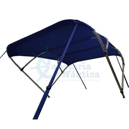 Imagem de Capota Toldo Nautico 4 Arcos 2,8 m Comprimento Estrutura Reforçada P/ Lanchas, Barcos de Aluminio e Botes
