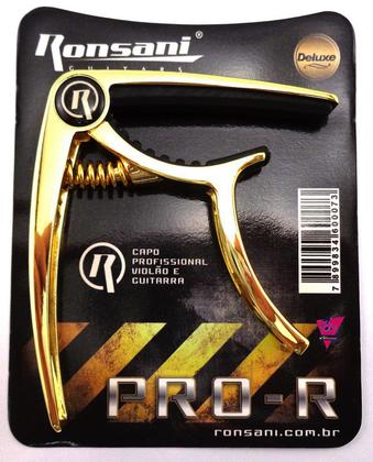 Imagem de Capotraste ronsani p/ violão nylon deluxe pro-r gold 1008