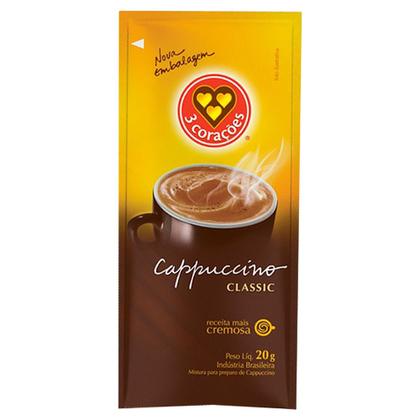 Imagem de Cappuccino 3 Corações Classic em Sachê 20g - 160 UNIDADES