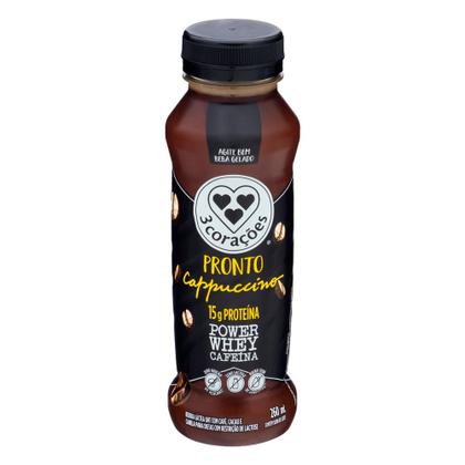 Imagem de Cappuccino Pronto 3 Corações Power Whey Cafeína com 15g de Proteína 260ml