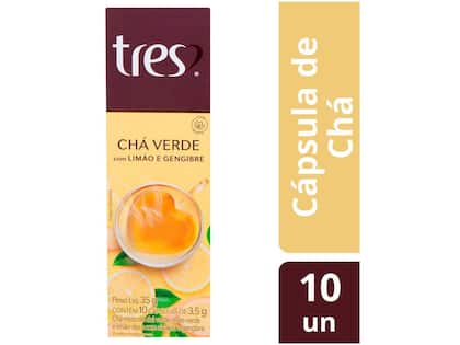 Imagem de Cápsula Chá Verde com Limão e Gengibre TRES - 3 Corações 10 Cápsulas