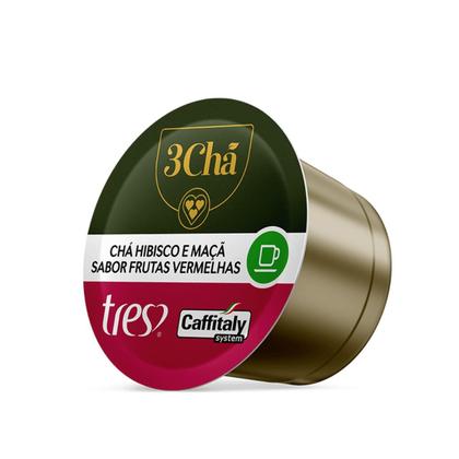 Imagem de Cápsula de Chá Hibisco e Maça 3Cha Tres 3 Corações 10 Unidades