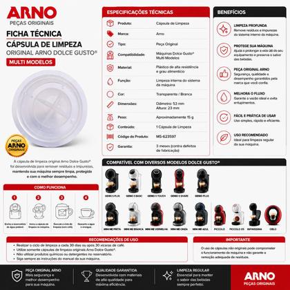 Imagem de Cápsula Limpeza Original Arno Dolce Gusto  Preserva Sabor e Vida Útil da Cafeteira