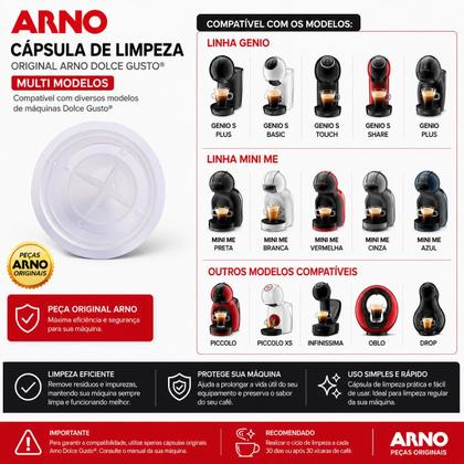 Imagem de Cápsula Original Arno Limpeza Dolce Gusto Multimodelo Manutenção Cafeteira