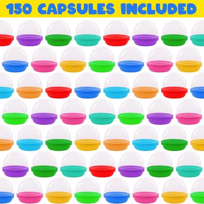 Imagem de Cápsulas ArtCreativity de 2 polegadas com tampas coloridas, conjunto de 150