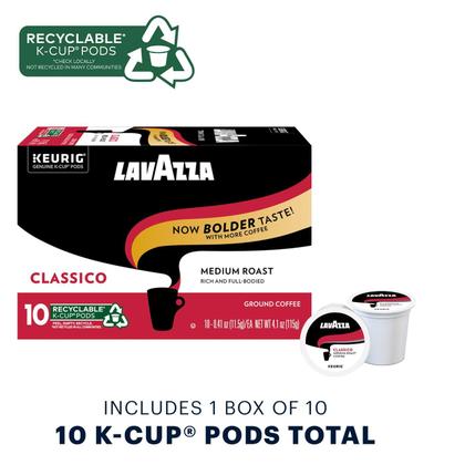 Imagem de Cápsulas de café Lavazza Classico K-Cup 100% arábica 10x6