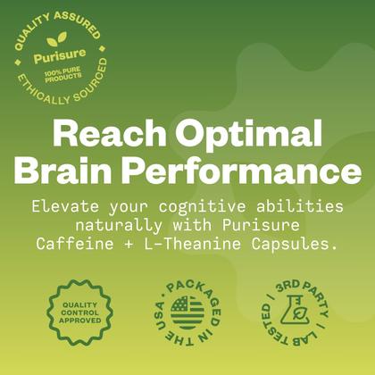 Imagem de Cápsulas de cafeína e teanina Purisure 100mg + 200mg 120 dias