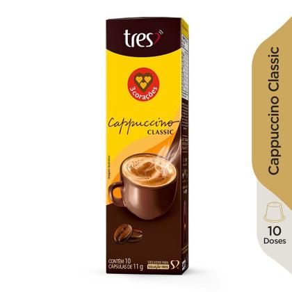 Imagem de Cápsulas de Cappuccino Classic 3 Corações Tres com 10 Cápsulas de 11g cada