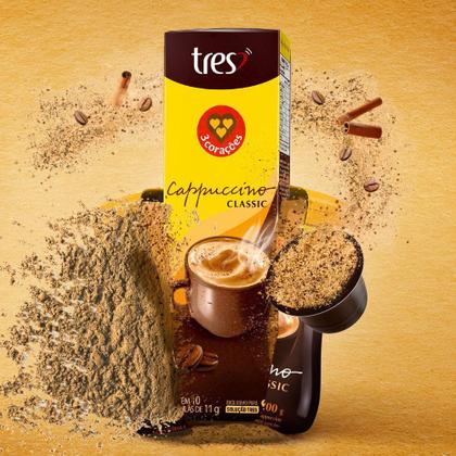 Imagem de Cápsulas de Cappuccino Classic 3 Corações Tres com 10 Cápsulas de 11g cada