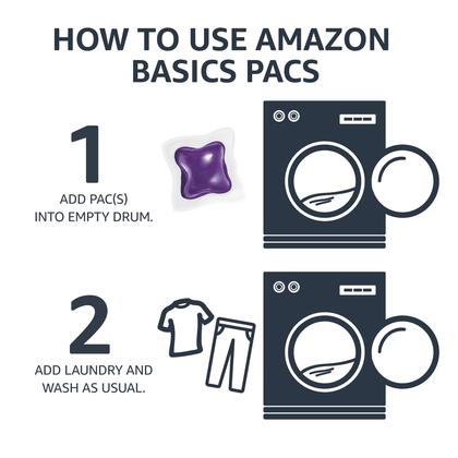 Imagem de Cápsulas de detergente para roupa Amazon Basics 120 pacotes com aroma de lavanda