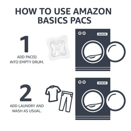 Imagem de Cápsulas de detergente para roupa Amazon Basics 120 pacotes para 120 cargas
